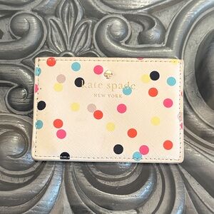 Kate Spade Multicolor Polka Dot Confetti Card Holder